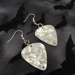 Iridescent Guitar Pick Dangle Earrings